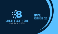 Blue Pixel Letter B Business Card Design