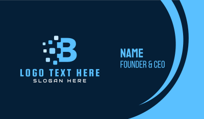 Blue Pixel Letter B Business Card Image Preview