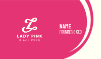 Pink Fancy Script Letter L Business Card Image Preview