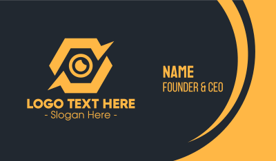 Yellow Hexagon Surveillance  Business Card Image Preview