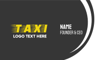 Taxi Cab Font Text Business Card Design