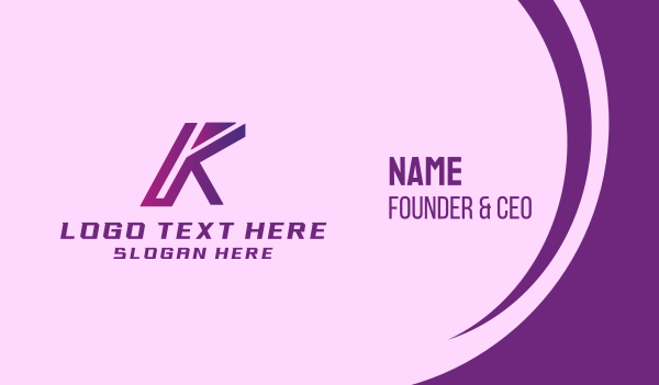 Gradient Purple Tech Letter K Business Card Design Image Preview
