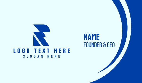 Blue Electric Letter R Business Card Design Image Preview