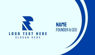 Blue Electric Letter R Business Card Image Preview