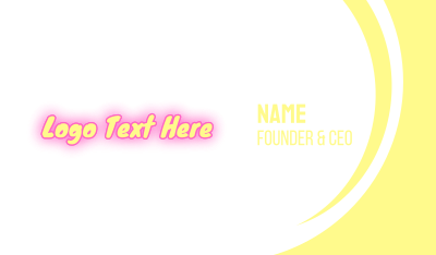 Yellow & Pink Text Business Card