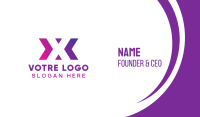 Purple Gradient Letter X Business Card Image Preview