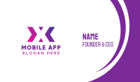 Purple Gradient Letter X Business Card Image Preview