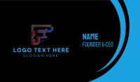 Gradient Glitch Letter F Business Card Image Preview