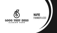 Black Number 6 Outline Business Card Design