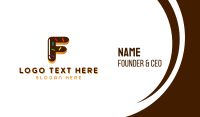 Donut Bakeshop Letter F Business Card Design