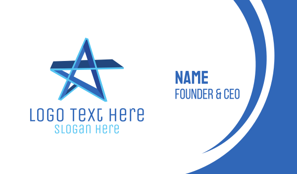 Blue Star Business Card Design Image Preview
