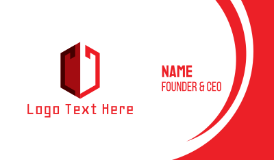 Red Construction Letter C Business Card