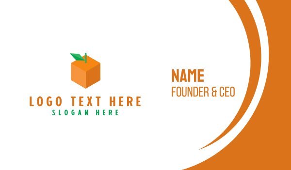 Orange Cube Business Card Design Image Preview