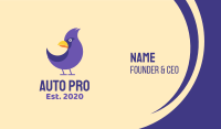 Violet Cartoon Bird Business Card Image Preview