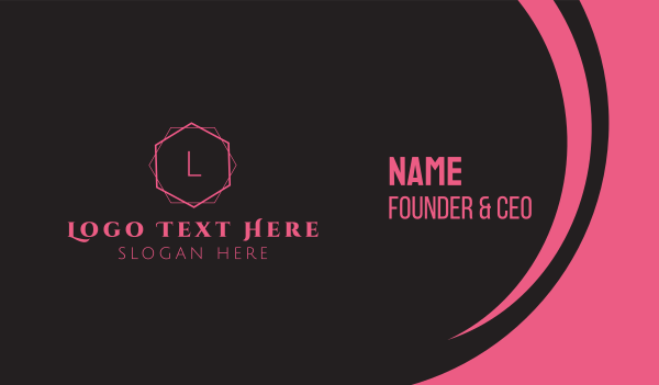 Pink Hotel Lettermark Business Card Design Image Preview