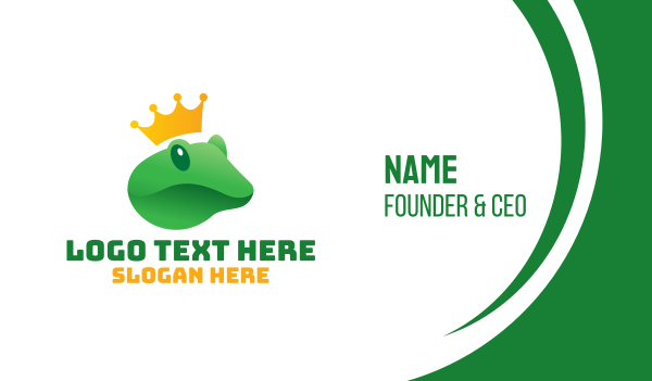 Prince Charming Frog Royalty Business Card Design