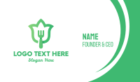 Green Fork Flower Business Card Image Preview