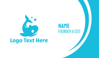 Blue Bubble Whale Business Card Design