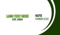 Green Bold Wordmark Business Card Preview