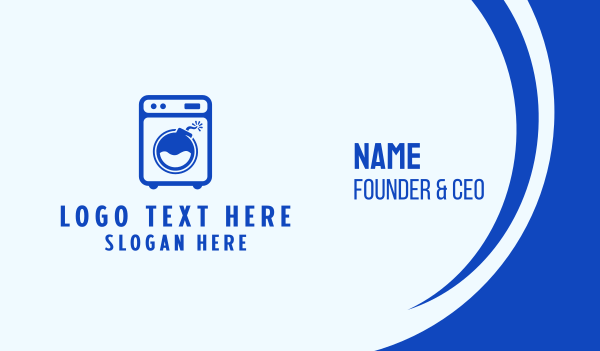 Blue Laundromat Bomb Business Card Design Image Preview