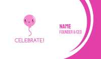 Pink Kawaii Balloon Business Card Image Preview