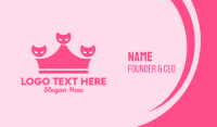 Pink Crown Kittens Business Card Image Preview