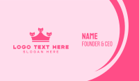 Pink Crown Kittens Business Card Preview