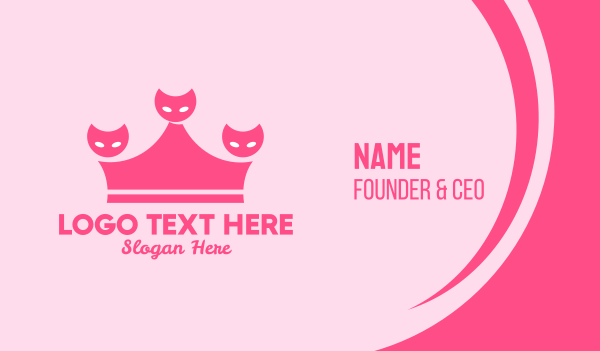Pink Crown Kittens Business Card Design Image Preview