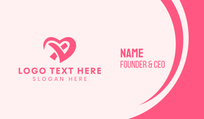 Modern Pink Heart Business Card Image Preview