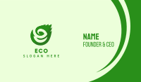 Green Eco Leaf Letter E Business Card Image Preview