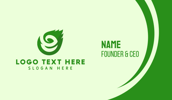 Green Eco Leaf Letter E Business Card Design Image Preview