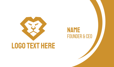 Gold Geometric Lion Business Card