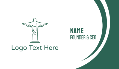 Christ Statue Outline Business Card Image Preview
