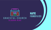 Neon Music Stereo Boombox Business Card Image Preview