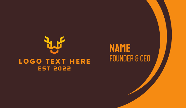 Orange Animal Antlers Business Card Design Image Preview