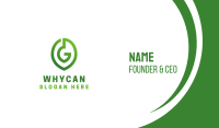 Green G Leaf  Business Card Image Preview
