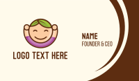 Happy Kid Leaves Hair Business Card Image Preview