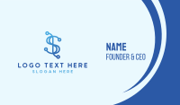 Modern Blue Dollar Sign Business Card Image Preview