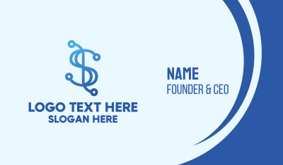 Modern Blue Dollar Sign Business Card Image Preview