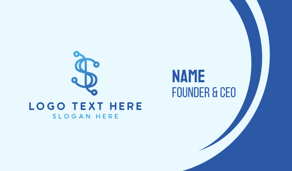 Modern Blue Dollar Sign Business Card Design Image Preview