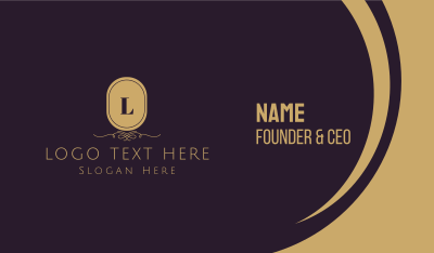 Classic Gold Lettermark Emblem Business Card Image Preview