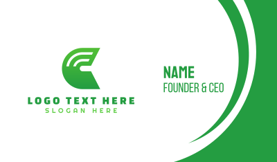 Eco Tech Letter C Business Card Image Preview