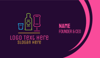 Nightclub Bar Neon Lights Business Card Image Preview