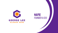 Violet Hexagon G Business Card Image Preview