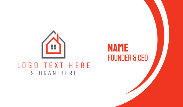 Grey Red Frame House Business Card Design Image Preview