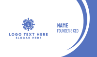 Geometric Blue Emblem Business Card Design