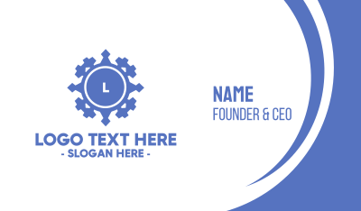 Geometric Blue Emblem Business Card Image Preview