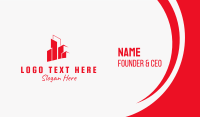 Red Business Tower Business Card Design