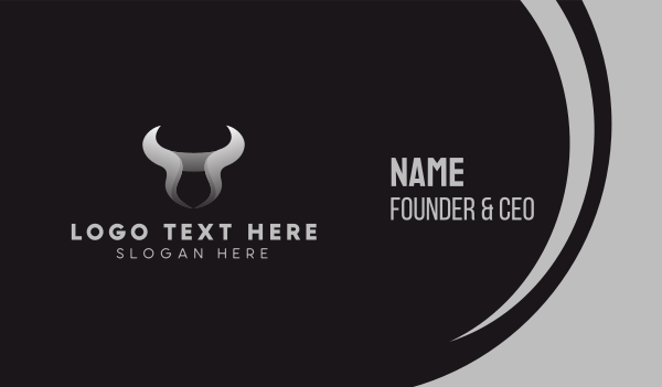 Bull Horn Abstract  Business Card Design Image Preview