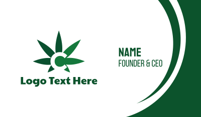 Green Cannabis C Business Card
